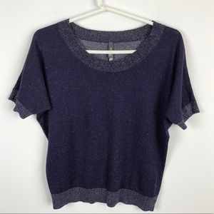 Charlotte Russe Short Sleeve Dark Purple Sweater M